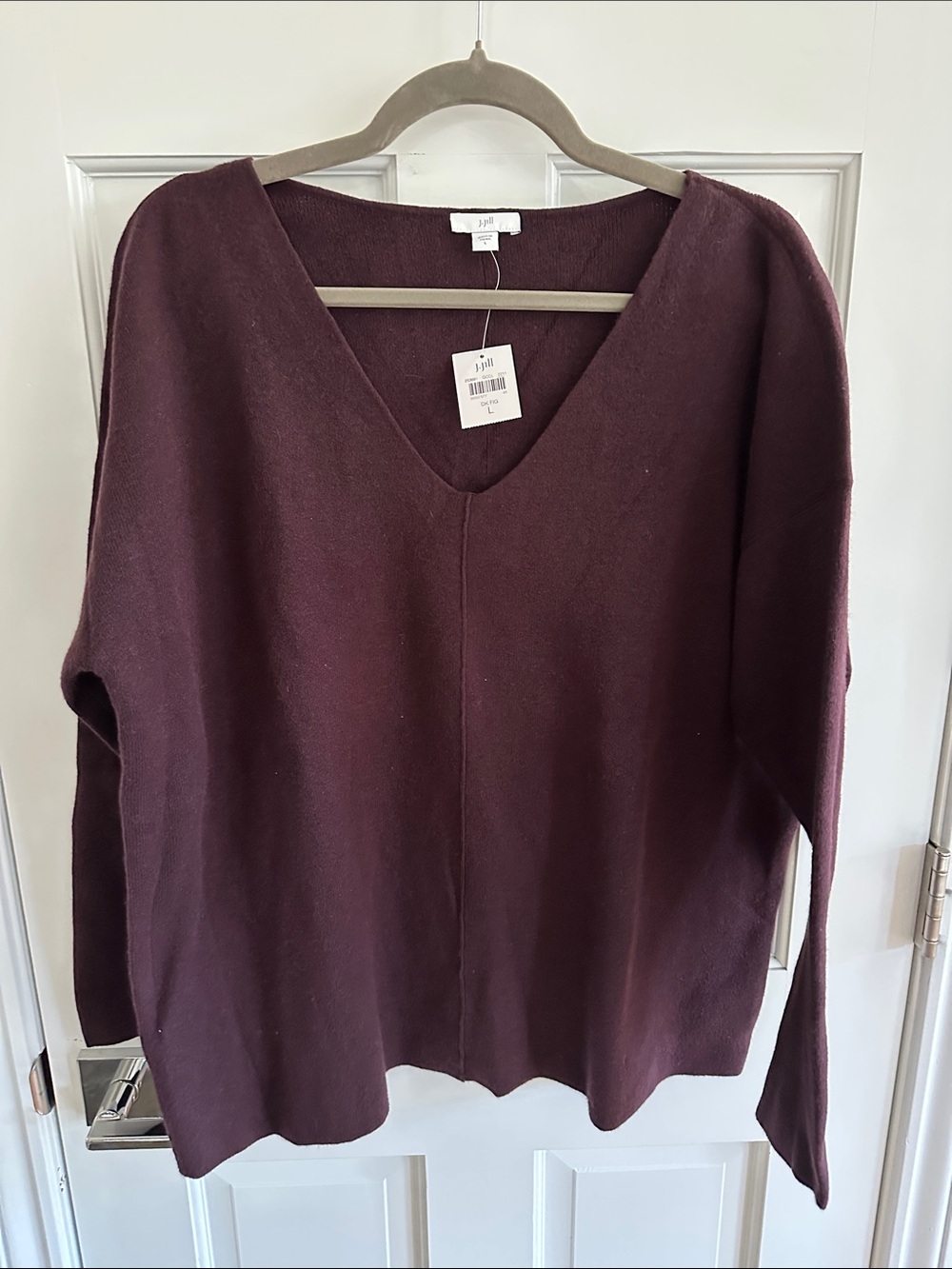 J. Jill V-Neck Sweater in Plum